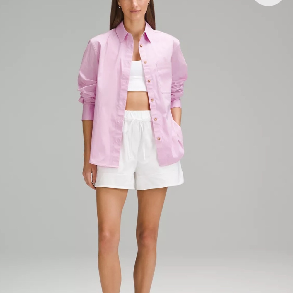 Relaxed-Fit Cotton-Blend Poplin Button-Down Shirt